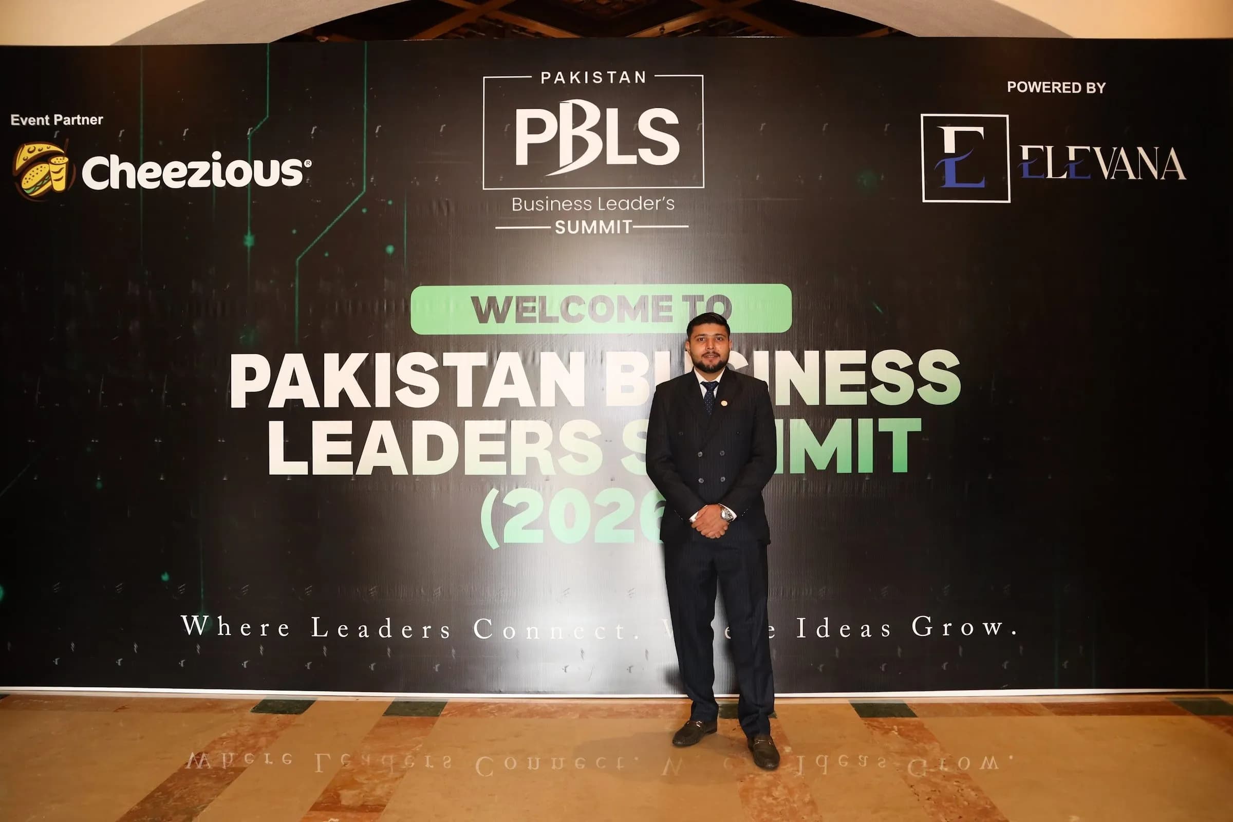 The PBLS welcome wall at the summit entrance at PBLS Serena Islamabad
